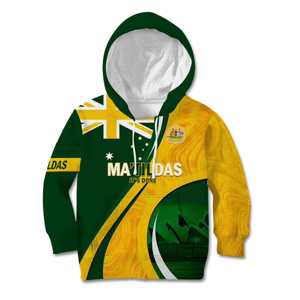 Matildas Soccer Kid Hoodie 2024 Happy Australia Day Kangaroo Aussie Proud - National Color - Vibe Hoodie Shop