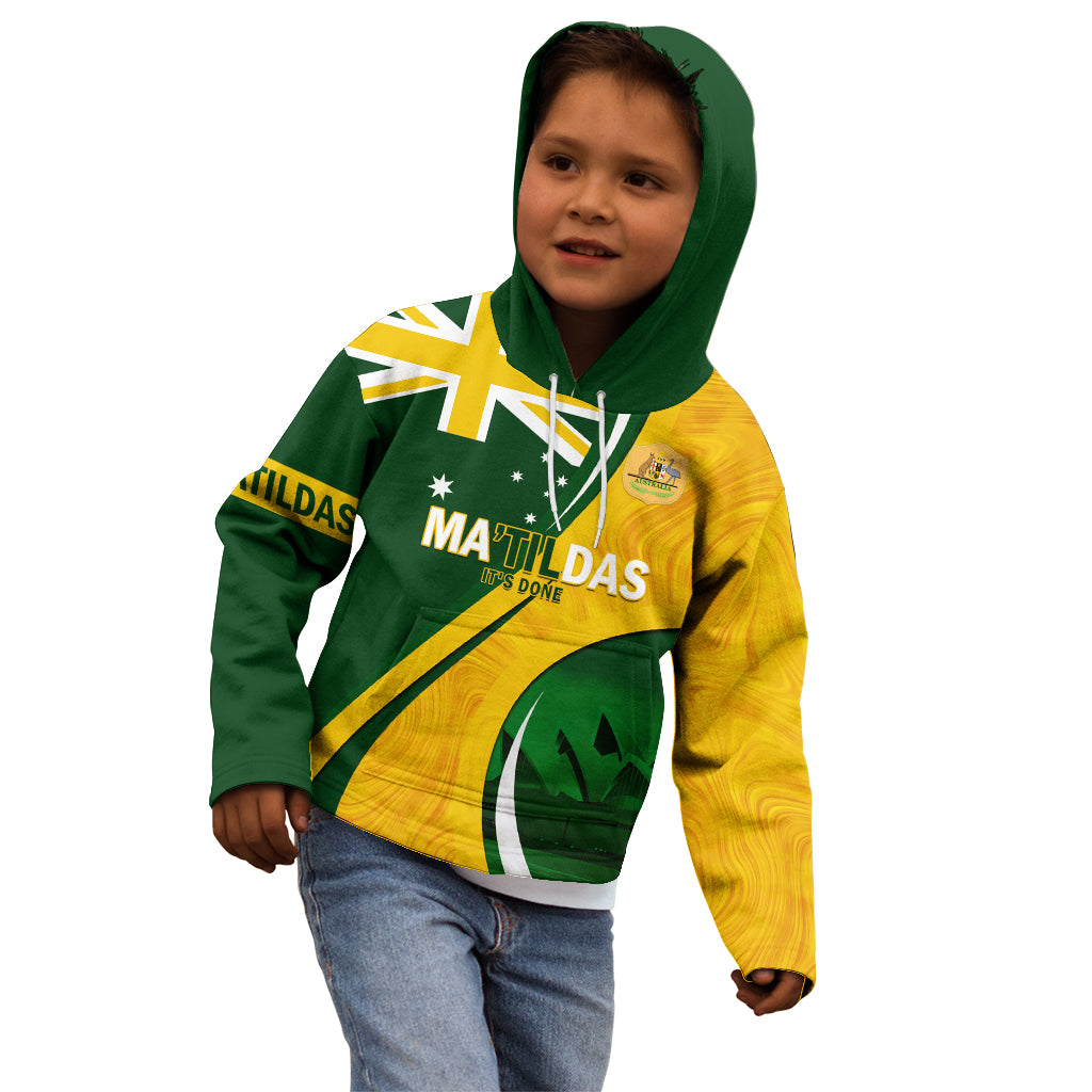 Matildas Soccer Kid Hoodie 2024 Happy Australia Day Kangaroo Aussie Proud - National Color - Vibe Hoodie Shop