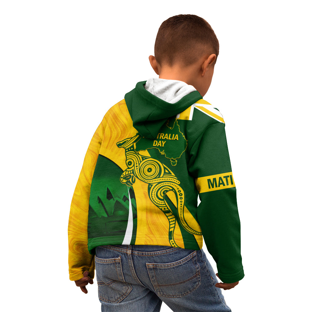 Matildas Soccer Kid Hoodie 2024 Happy Australia Day Kangaroo Aussie Proud - National Color - Vibe Hoodie Shop