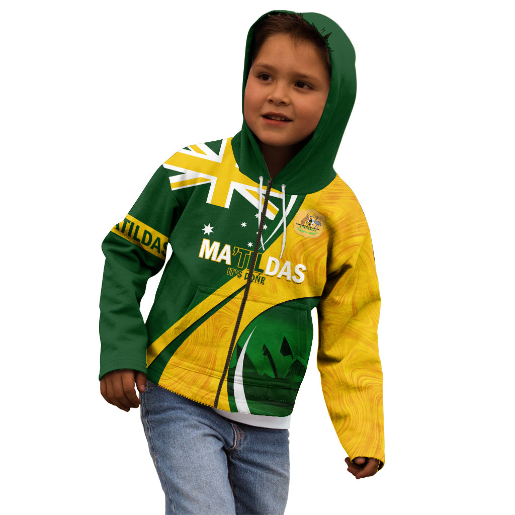 Matildas Soccer Kid Hoodie 2024 Happy Australia Day Kangaroo Aussie Proud - National Color - Vibe Hoodie Shop