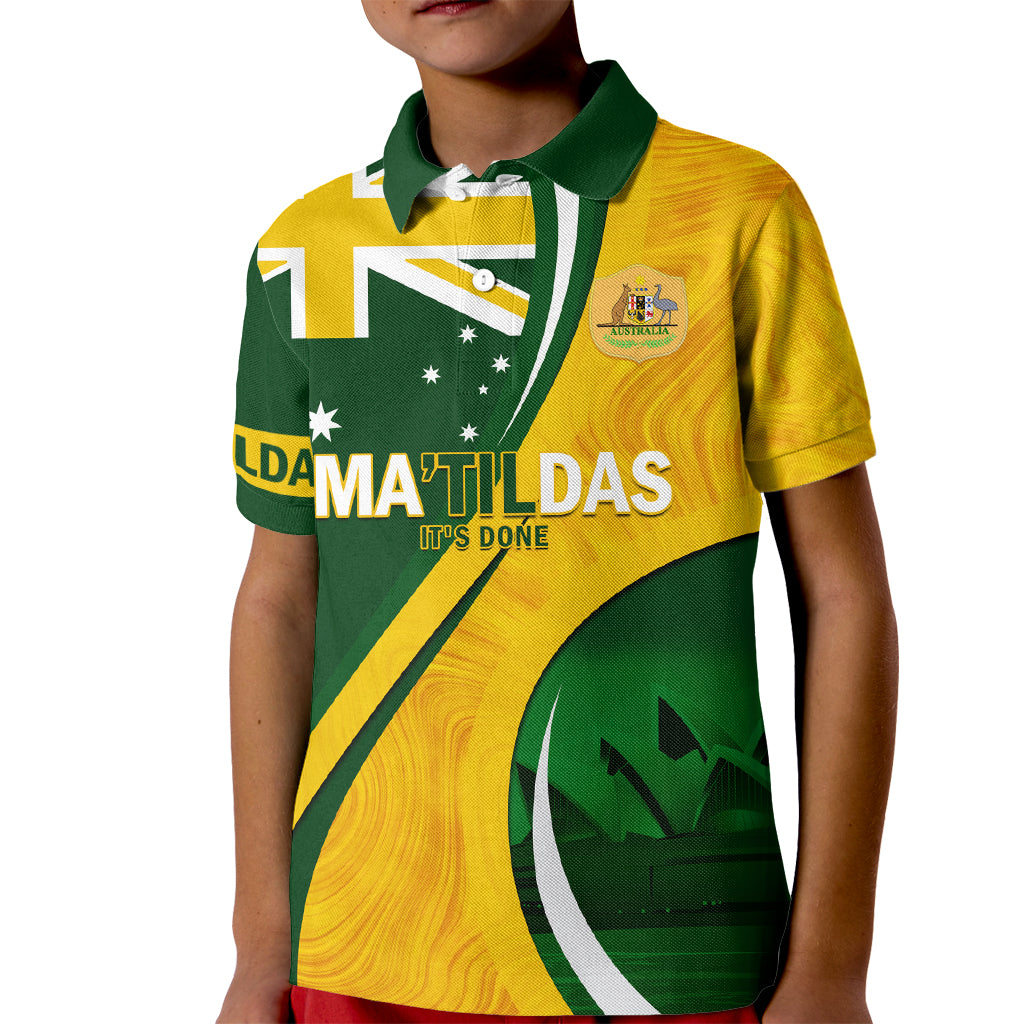 Matildas Soccer Kid Polo Shirt 2024 Happy Australia Day Kangaroo Aussie Proud - National Color - Vibe Hoodie Shop