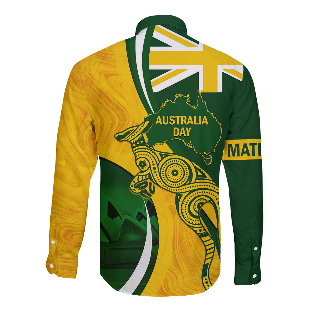 Matildas Soccer Long Sleeve Button Shirt 2024 Happy Australia Day Kangaroo Aussie Proud - National Color - Vibe Hoodie Shop