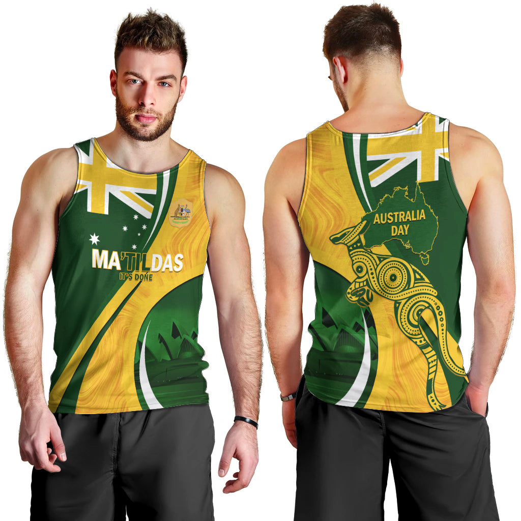 Matildas Soccer Men Tank Top 2024 Happy Australia Day Kangaroo Aussie Proud - National Color - Vibe Hoodie Shop