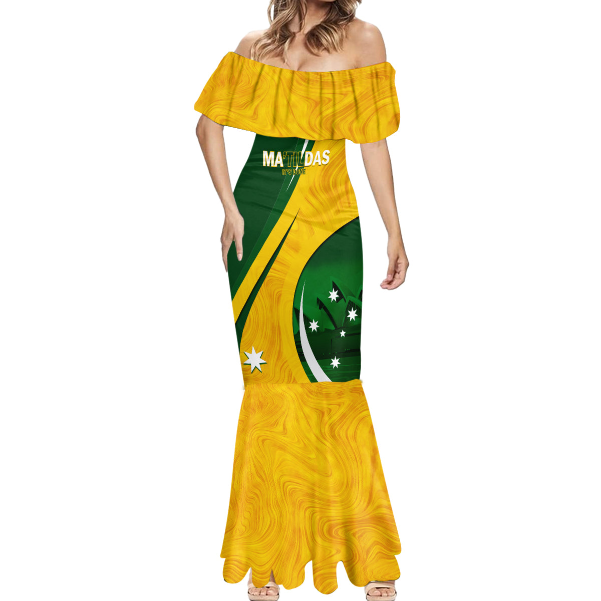 Matildas Soccer Mermaid Dress 2024 Happy Australia Day Kangaroo Aussie Proud - National Color