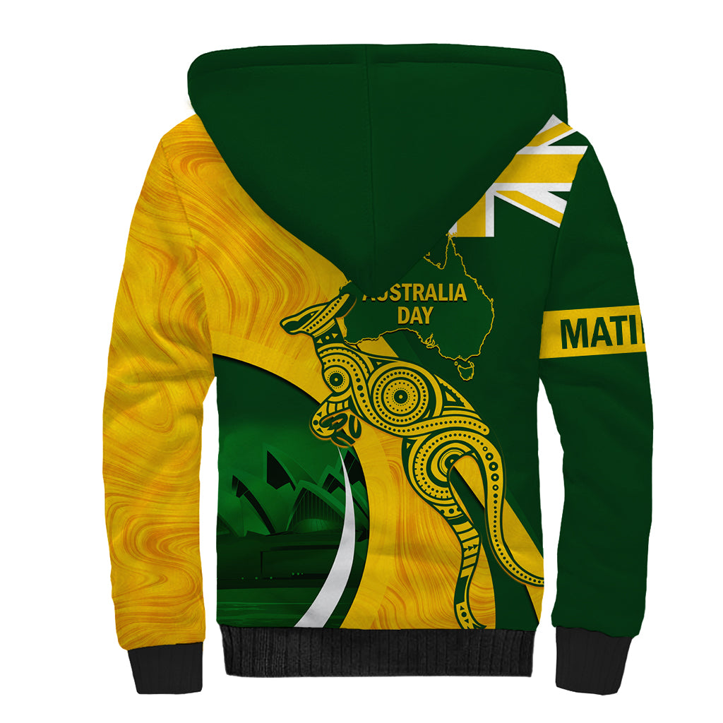 Matildas Soccer Sherpa Hoodie 2024 Happy Australia Day Kangaroo Aussie Proud - National Color - Vibe Hoodie Shop