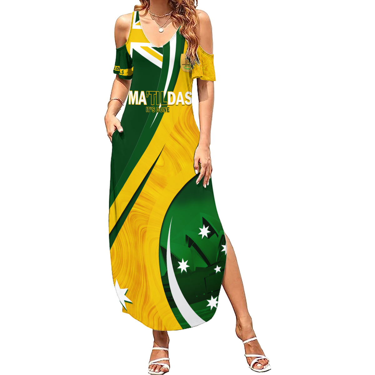 Matildas Soccer Summer Maxi Dress 2024 Happy Australia Day Kangaroo Aussie Proud - National Color