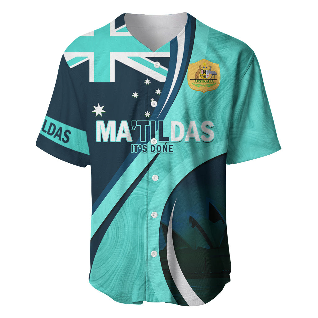 Matildas Soccer Baseball Jersey 2024 Happy Australia Day Kangaroo Aussie Proud - Turquoise - Vibe Hoodie Shop