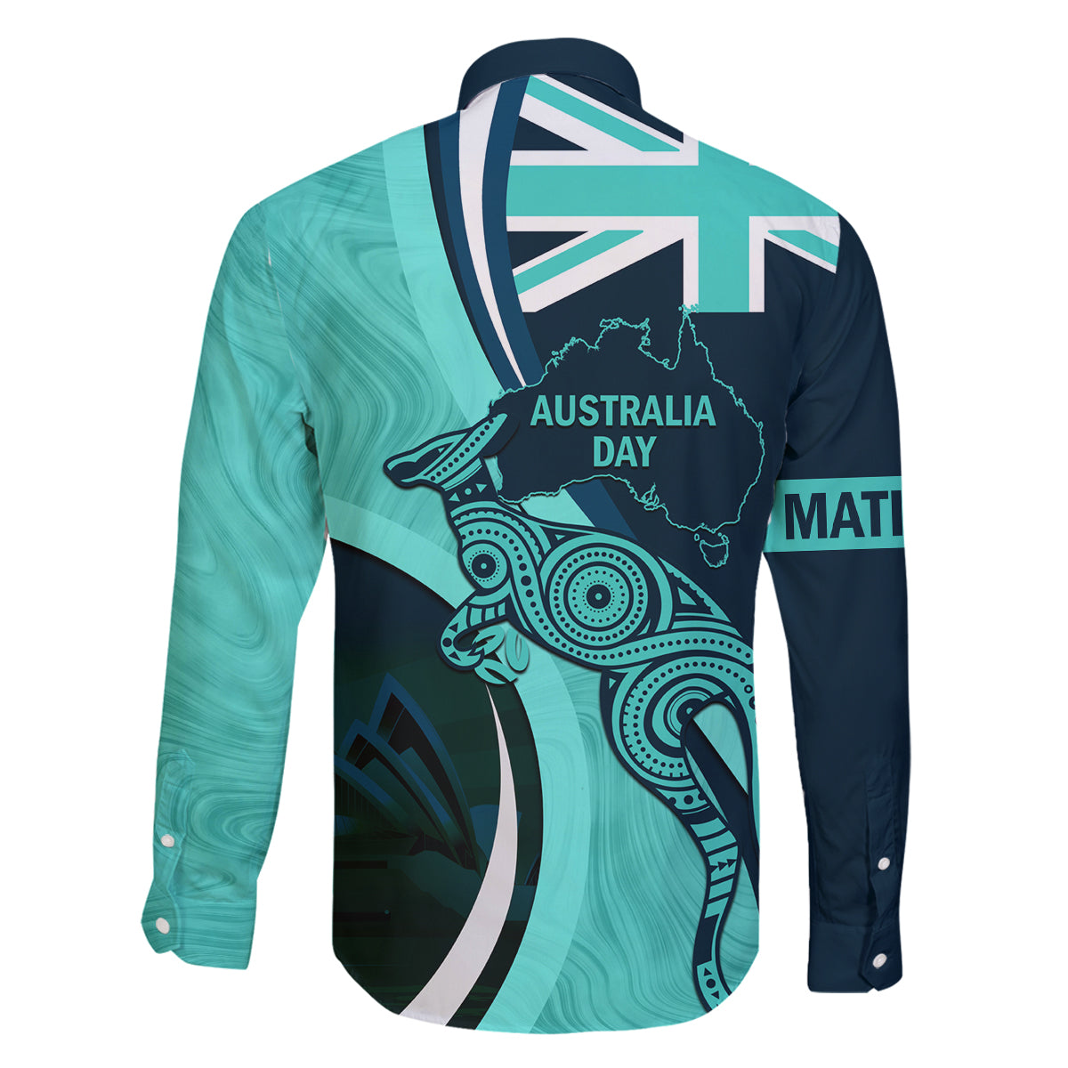 Matildas Soccer Family Matching Off Shoulder Long Sleeve Dress and Hawaiian Shirt 2024 Happy Australia Day Kangaroo Aussie Proud - Turquoise