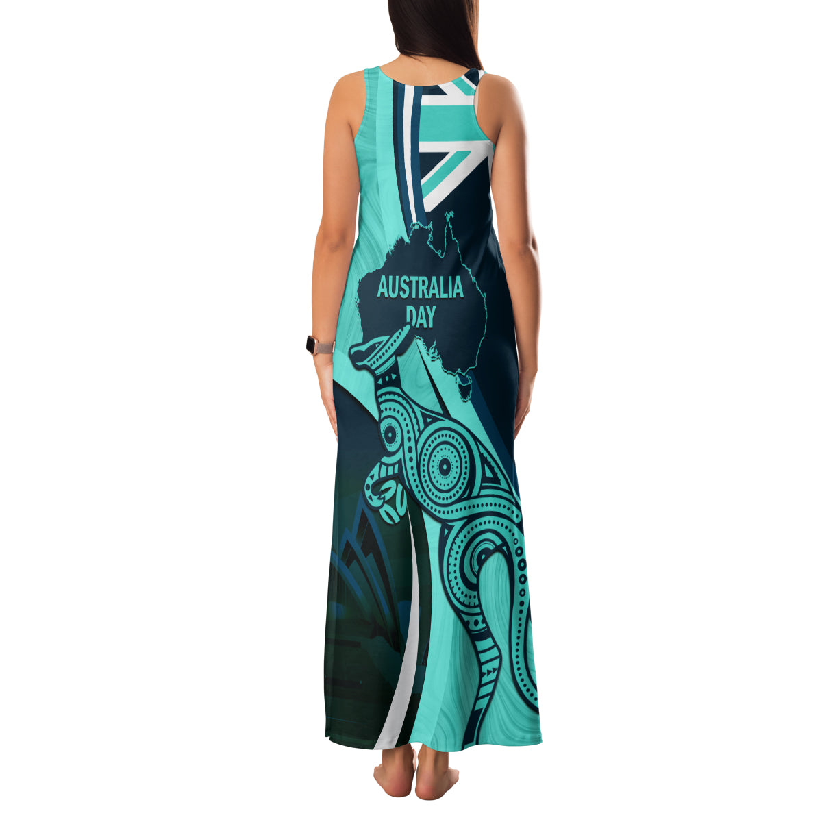 Matildas Soccer Family Matching Tank Maxi Dress and Hawaiian Shirt 2024 Happy Australia Day Kangaroo Aussie Proud - Turquoise