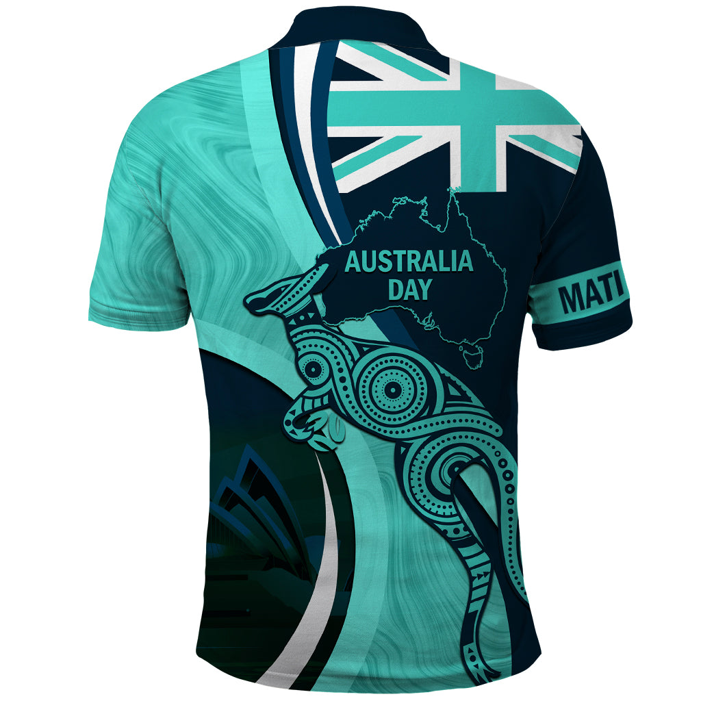 Matildas Soccer Polo Shirt 2024 Happy Australia Day Kangaroo Aussie Proud - Turquoise - Vibe Hoodie Shop