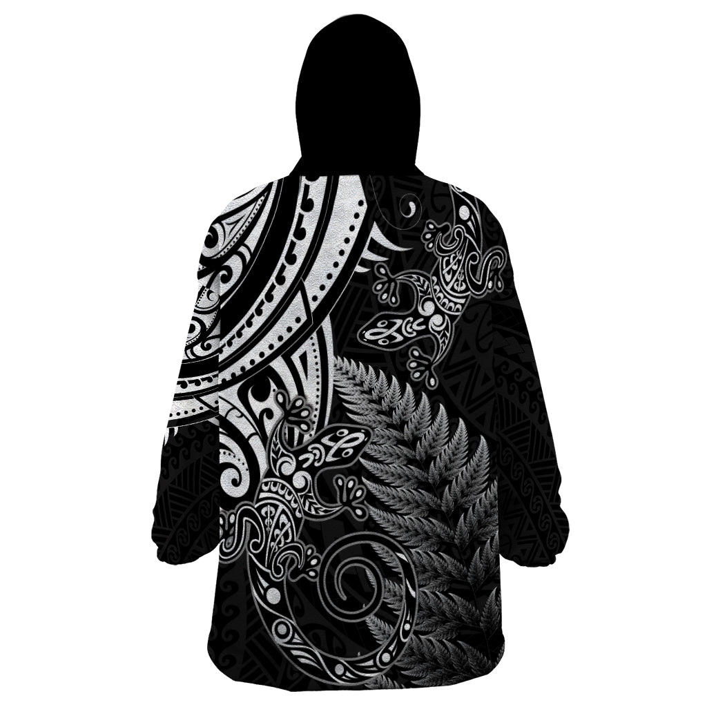 New Zealand Lizard Wearable Blanket Hoodie Silver Fern Aotearoa Maori - Vibe Hoodie Shop