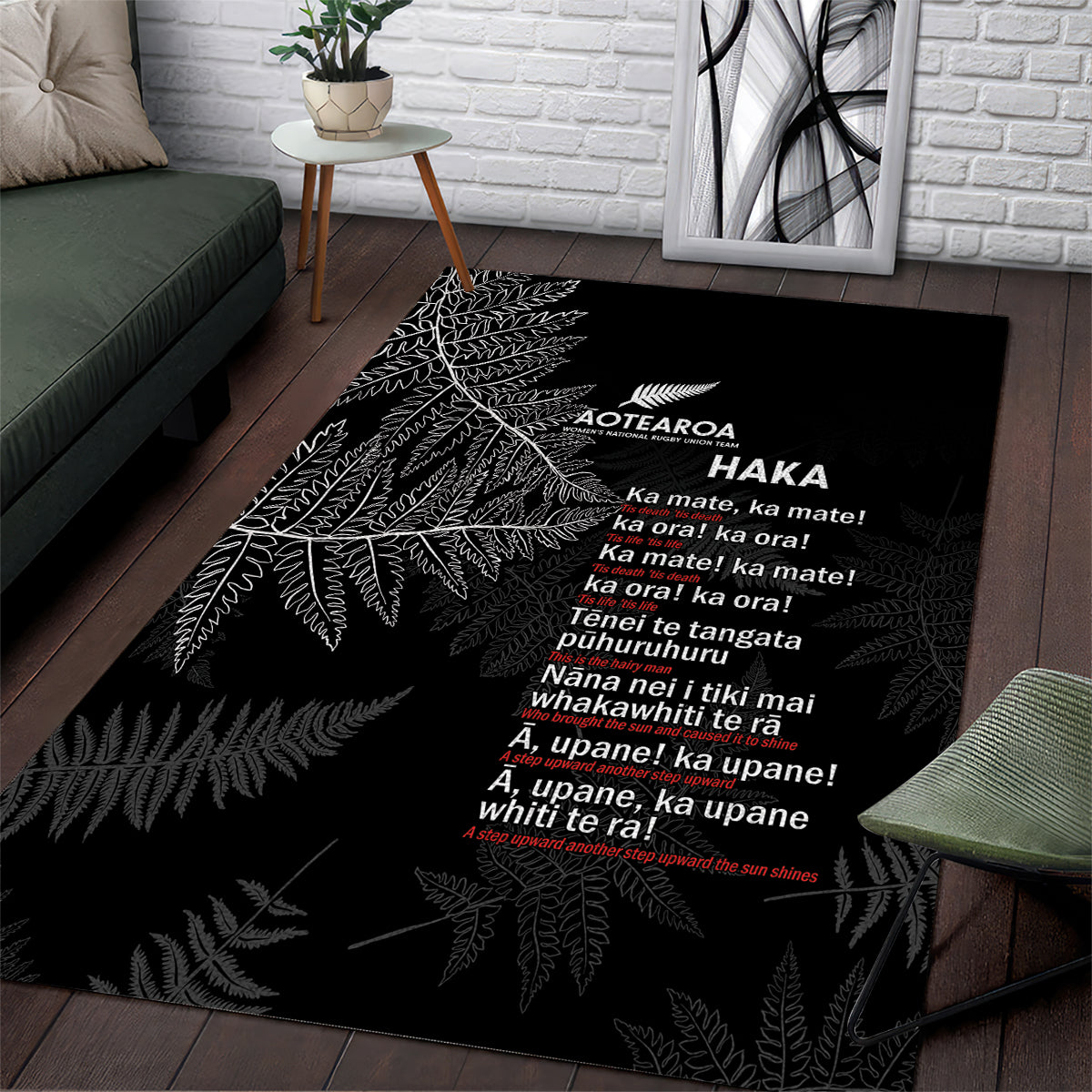 Custom New Zealand Haka Rugby Area Rug 2024 Pacific Go Black Silver Fern - Vibe Hoodie Shop