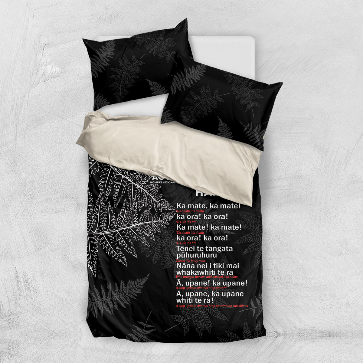 Custom New Zealand Haka Rugby Bedding Set 2024 Pacific Go Black Silver Fern - Vibe Hoodie Shop