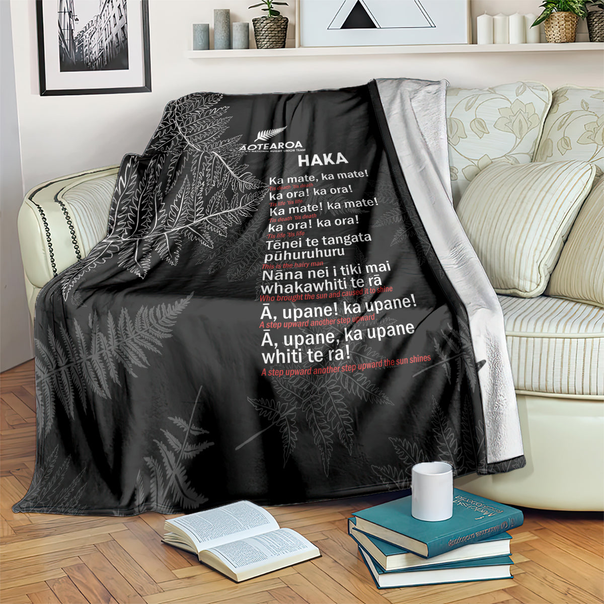 Custom New Zealand Haka Rugby Blanket 2024 Pacific Go Black Silver Fern - Vibe Hoodie Shop