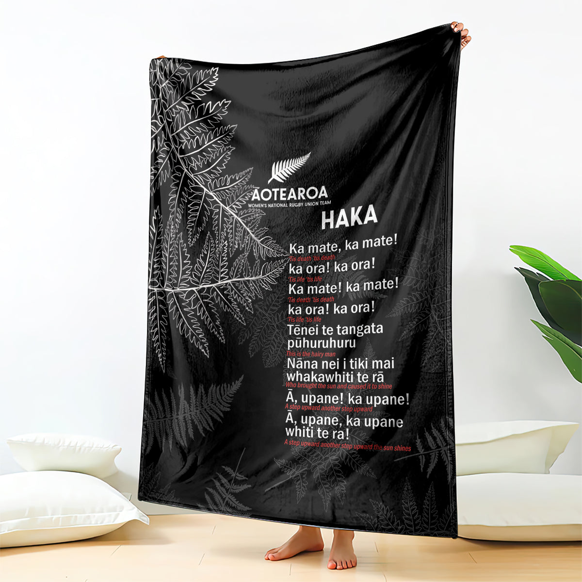 Custom New Zealand Haka Rugby Blanket 2024 Pacific Go Black Silver Fern - Vibe Hoodie Shop