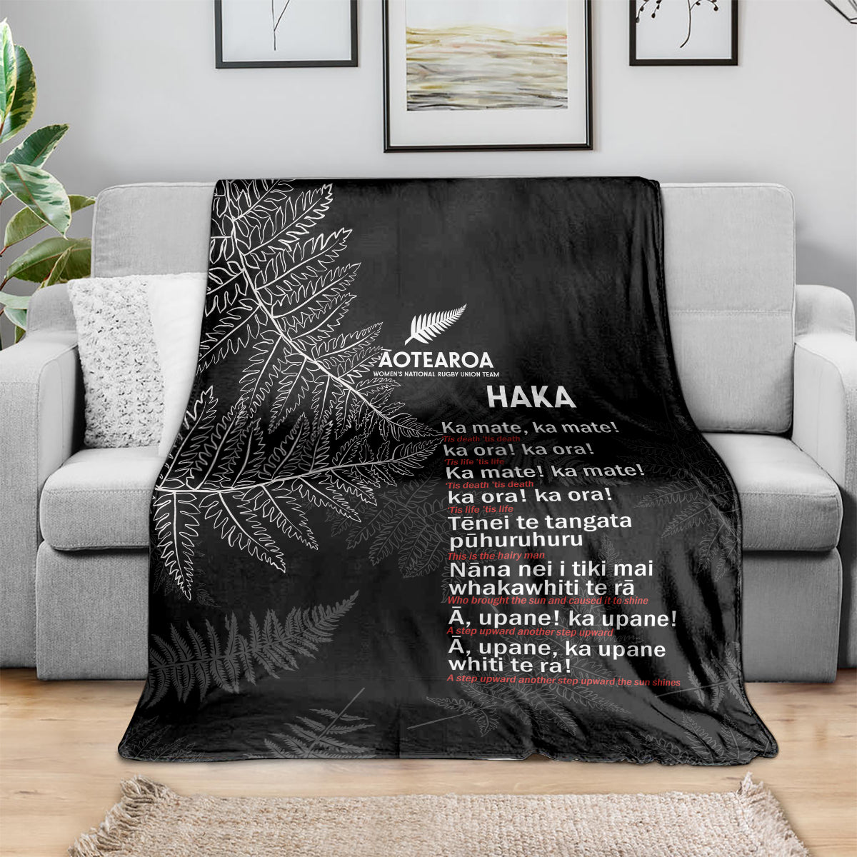 Custom New Zealand Haka Rugby Blanket 2024 Pacific Go Black Silver Fern - Vibe Hoodie Shop