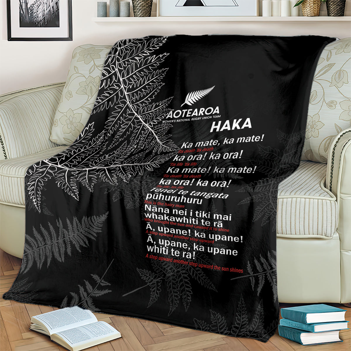 Custom New Zealand Haka Rugby Blanket 2024 Pacific Go Black Silver Fern - Vibe Hoodie Shop