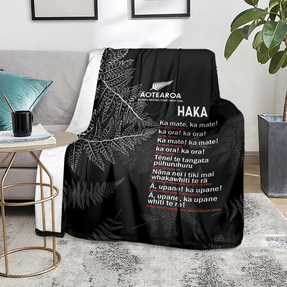 Custom New Zealand Haka Rugby Blanket 2024 Pacific Go Black Silver Fern - Vibe Hoodie Shop