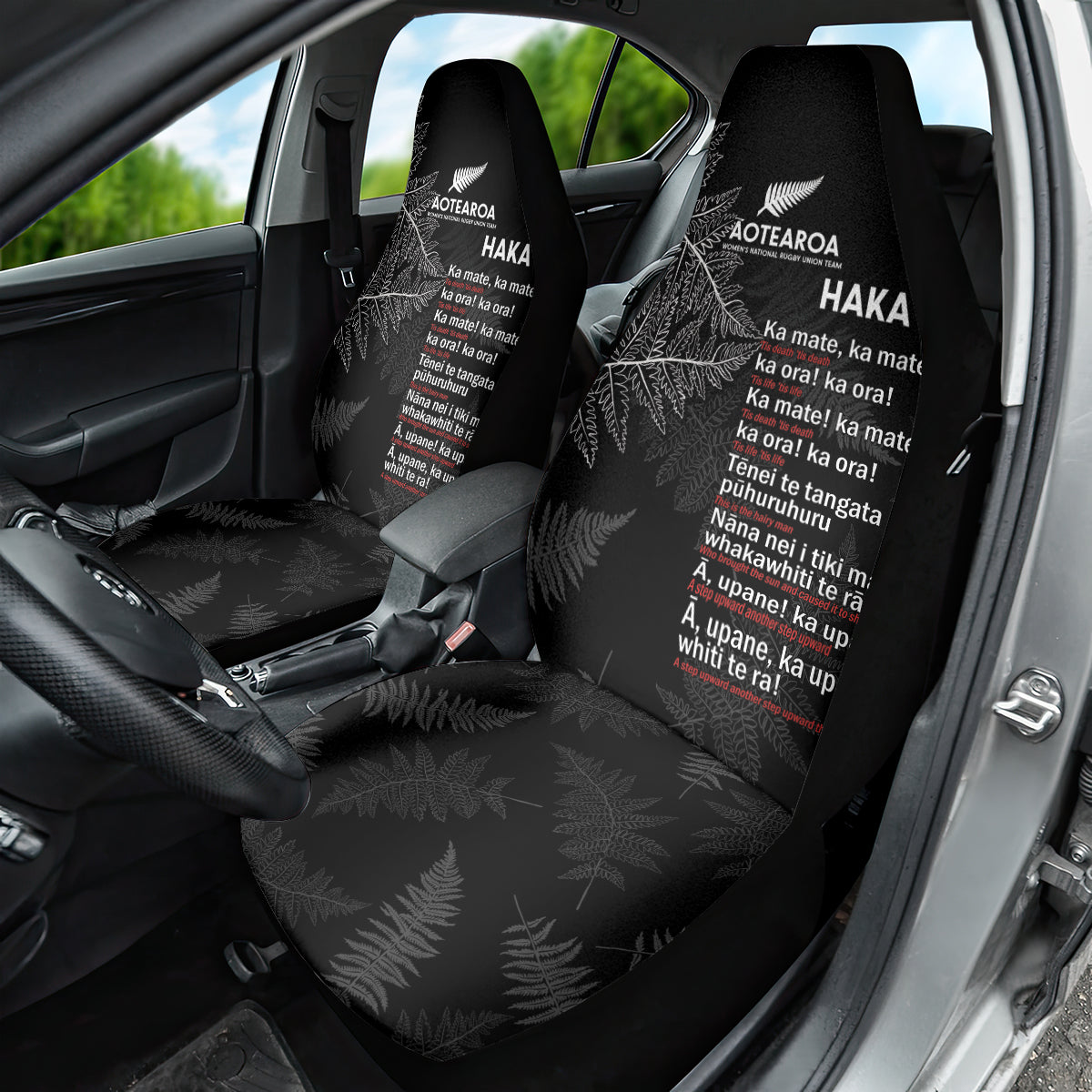 Custom New Zealand Haka Rugby Car Seat Cover 2024 Pacific Go Black Silver Fern - Vibe Hoodie Shop