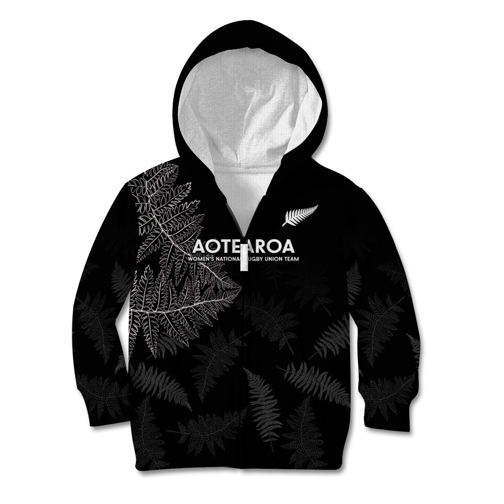 New Zealand Haka Rugby Kid Hoodie 2024 Pacific Go Black Silver Fern - Vibe Hoodie Shop