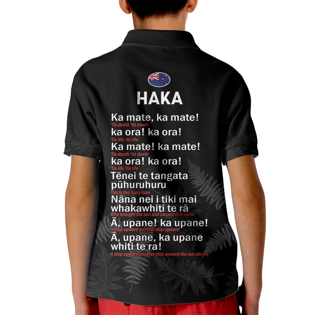 New Zealand Haka Rugby Kid Polo Shirt 2024 Pacific Go Black Silver Fern - Vibe Hoodie Shop