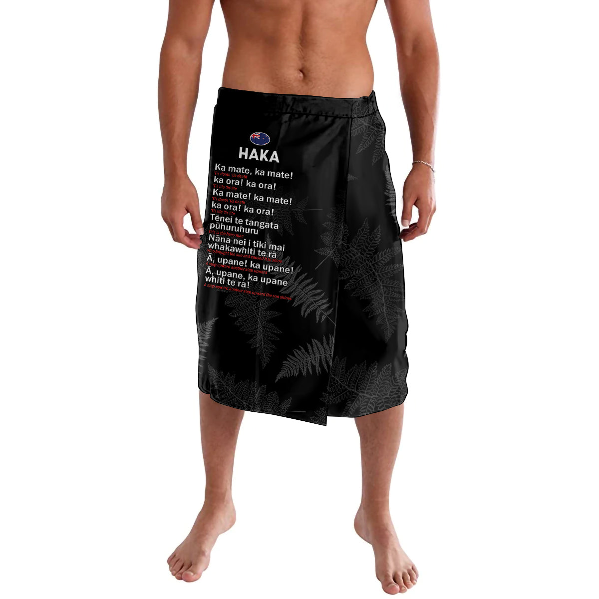 Custom New Zealand Haka Rugby Lavalava 2024 Pacific Go Black Silver Fern