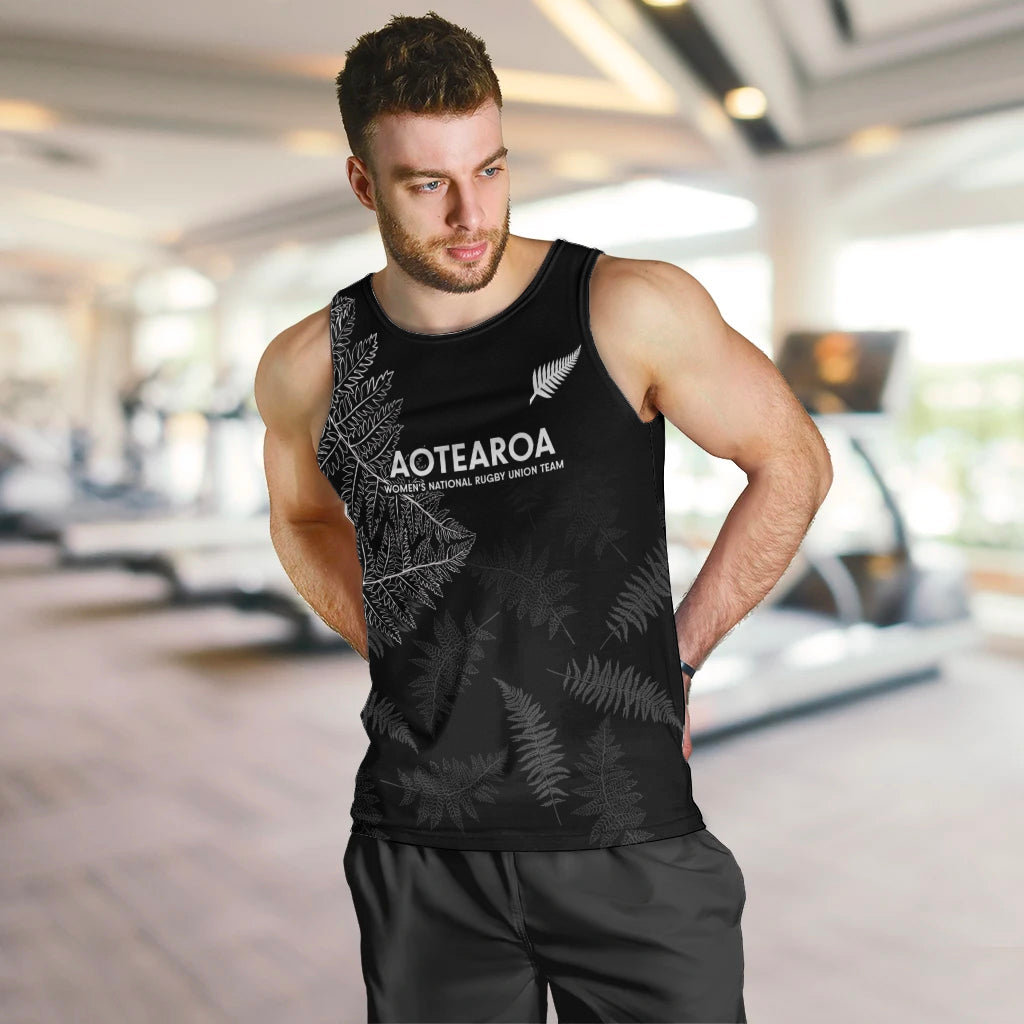 New Zealand Haka Rugby Men Tank Top 2024 Pacific Go Black Silver Fern - Vibe Hoodie Shop