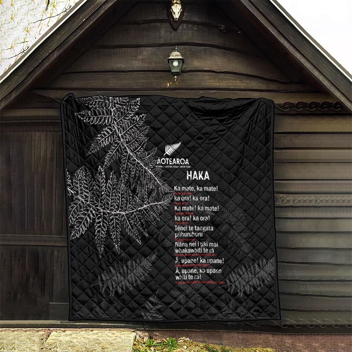 Custom New Zealand Haka Rugby Quilt 2024 Pacific Go Black Silver Fern - Vibe Hoodie Shop