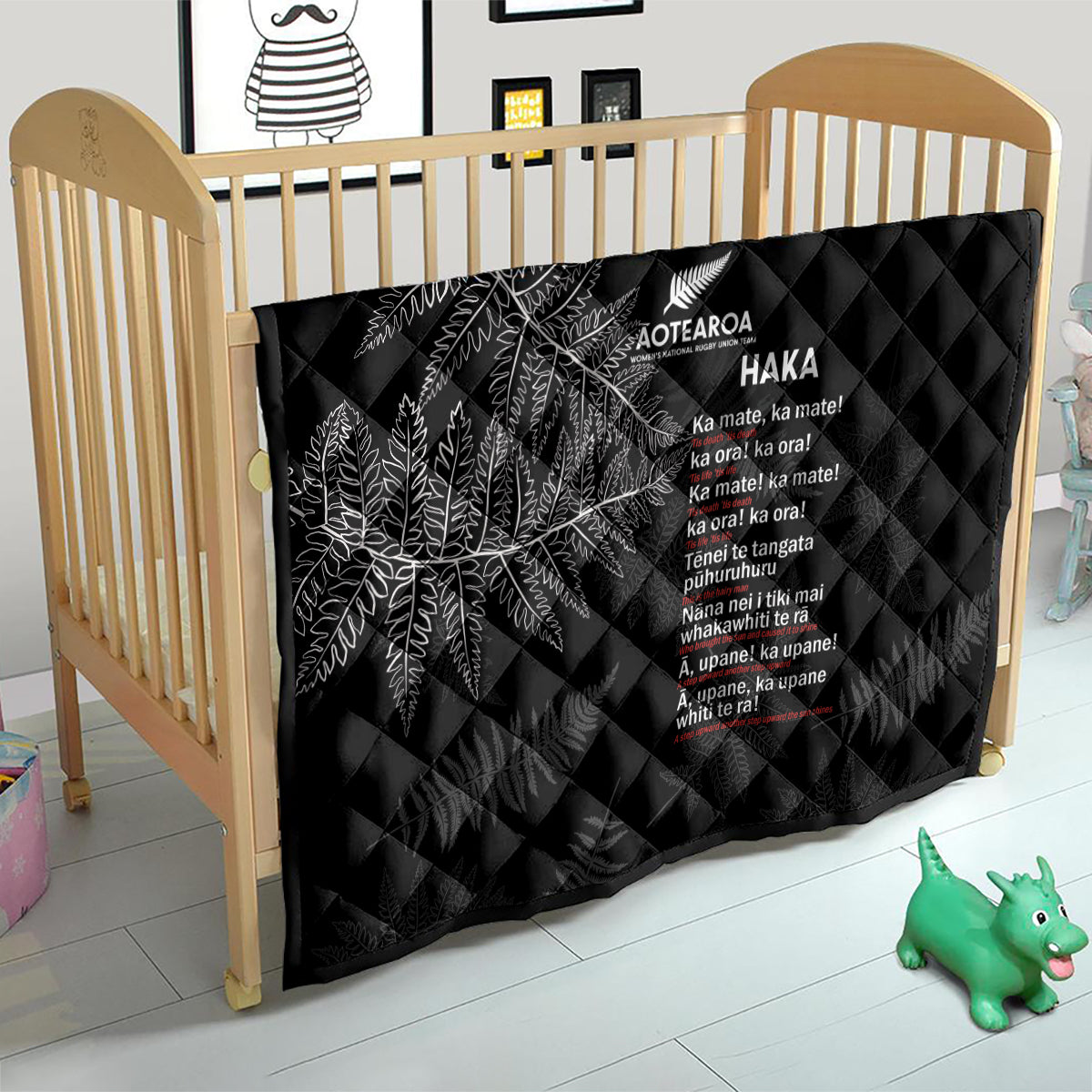 Custom New Zealand Haka Rugby Quilt 2024 Pacific Go Black Silver Fern - Vibe Hoodie Shop