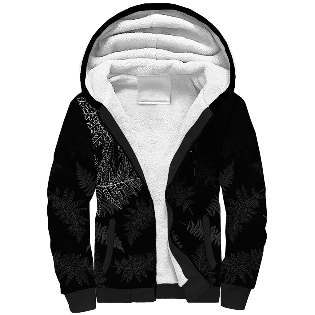 New Zealand Haka Rugby Sherpa Hoodie 2024 Pacific Go Black Silver Fern - Vibe Hoodie Shop