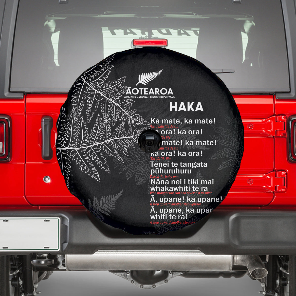 Custom New Zealand Haka Rugby Spare Tire Cover 2024 Pacific Go Black Silver Fern - Vibe Hoodie Shop