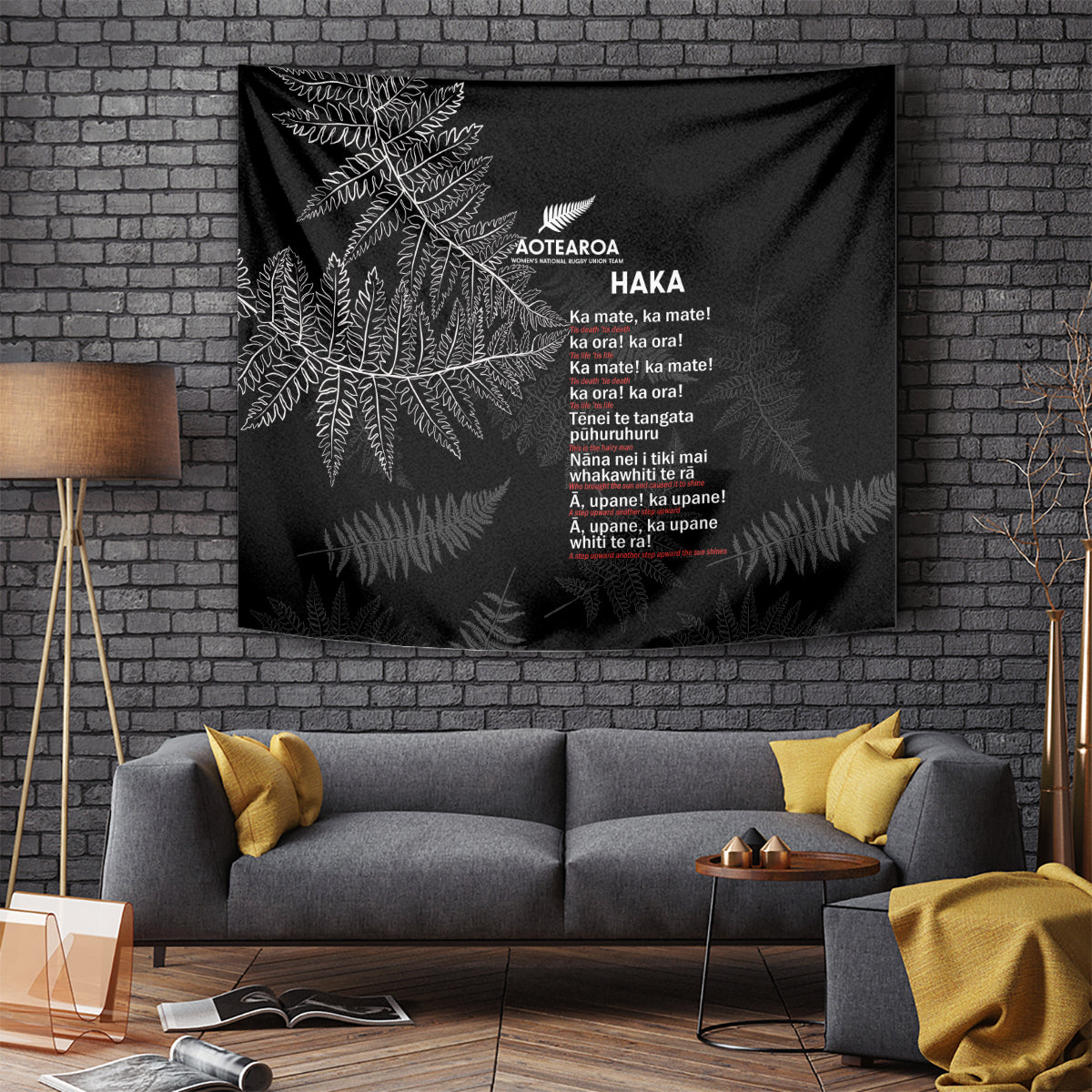 Custom New Zealand Haka Rugby Tapestry 2024 Pacific Go Black Silver Fern - Vibe Hoodie Shop