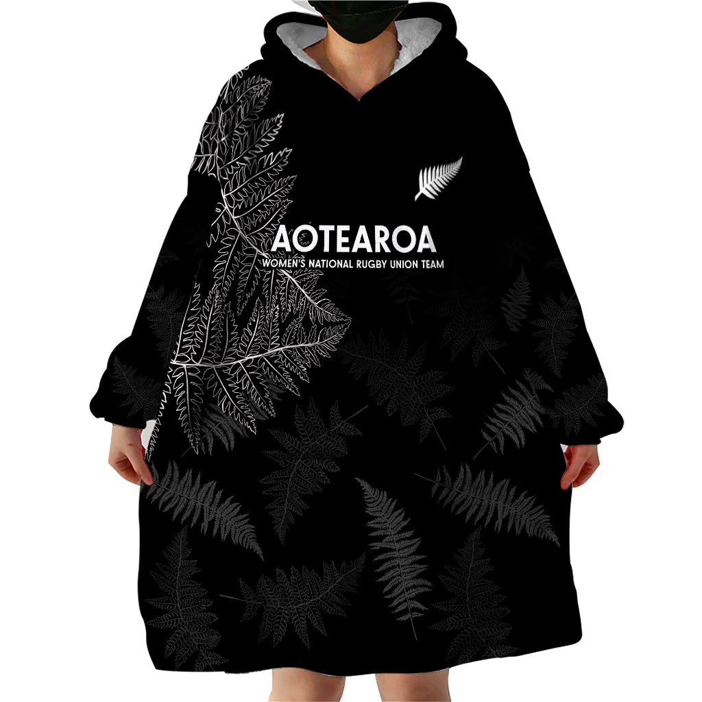 New Zealand Haka Rugby Wearable Blanket Hoodie 2024 Pacific Go Black Silver Fern - Vibe Hoodie Shop