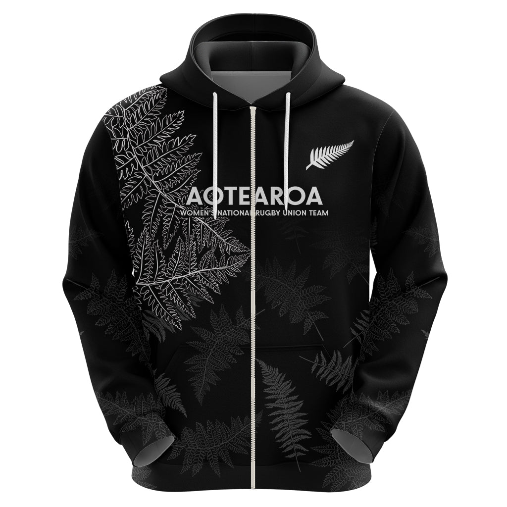 New Zealand Haka Rugby Zip Hoodie 2024 Pacific Go Black Silver Fern - Vibe Hoodie Shop