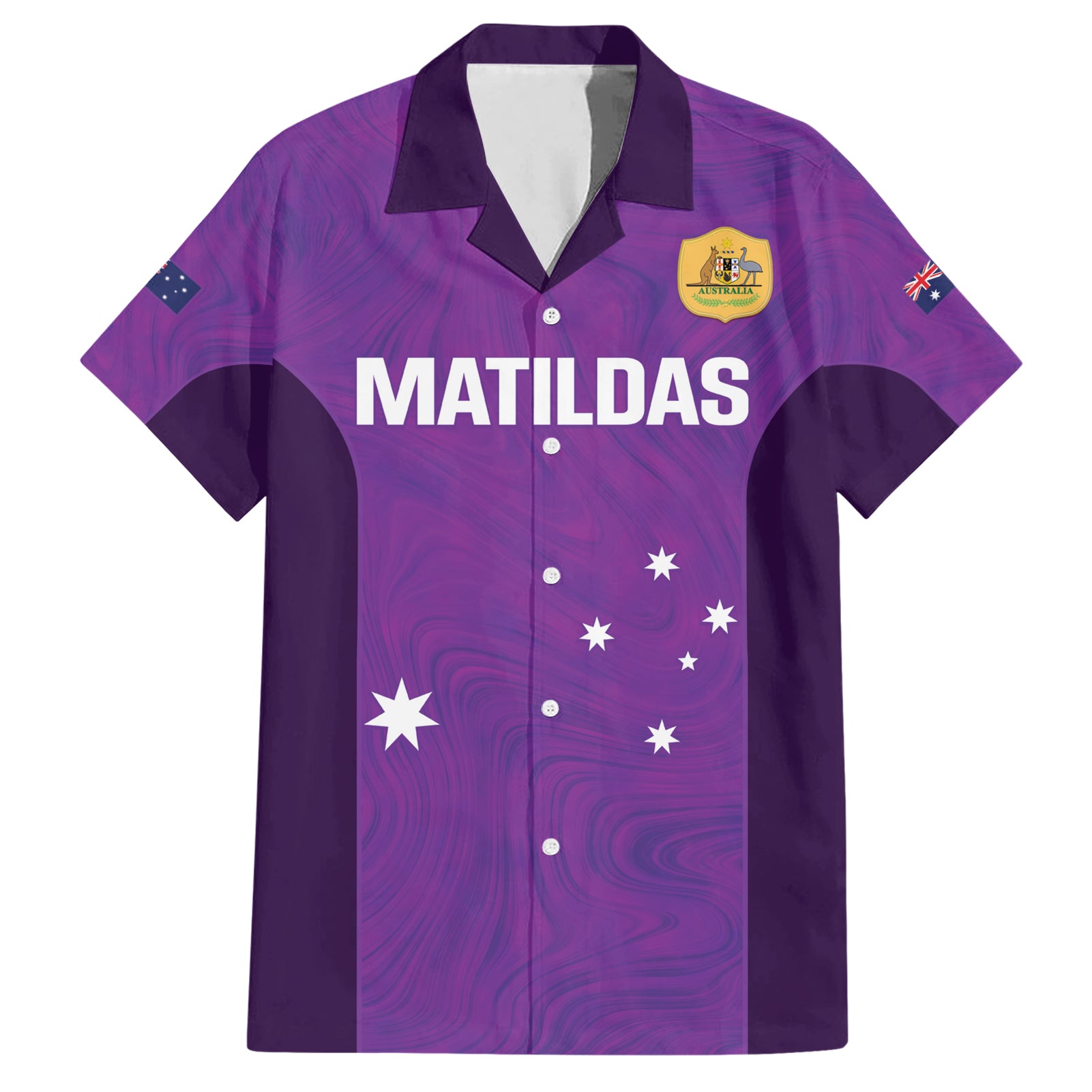 Custom Australia Soccer Hawaiian Shirt Matildas Go Champions - Purple - Vibe Hoodie Shop