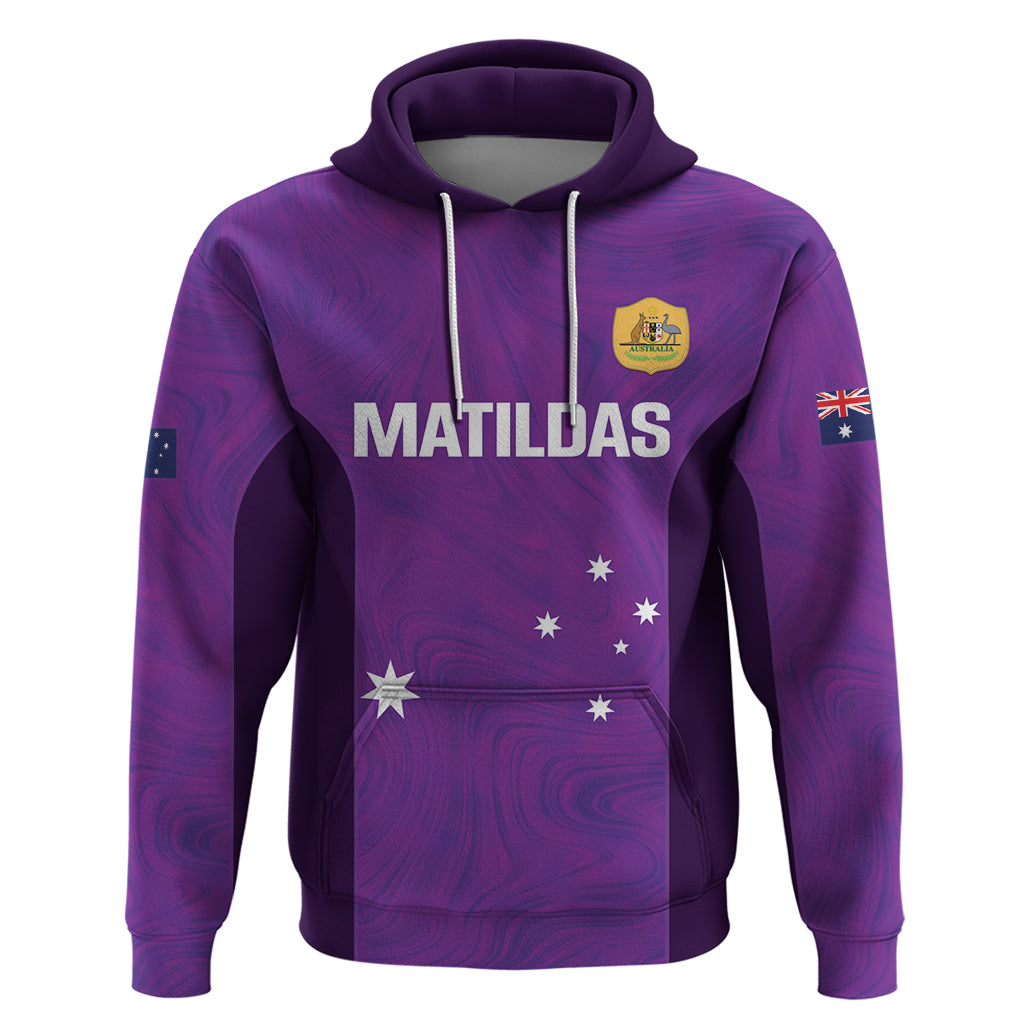 Custom Australia Soccer Hoodie Matildas Go Champions - Purple - Vibe Hoodie Shop