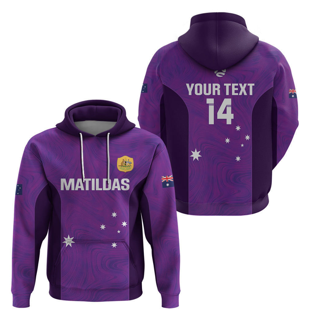 Custom Australia Soccer Hoodie Matildas Go Champions - Purple - Vibe Hoodie Shop