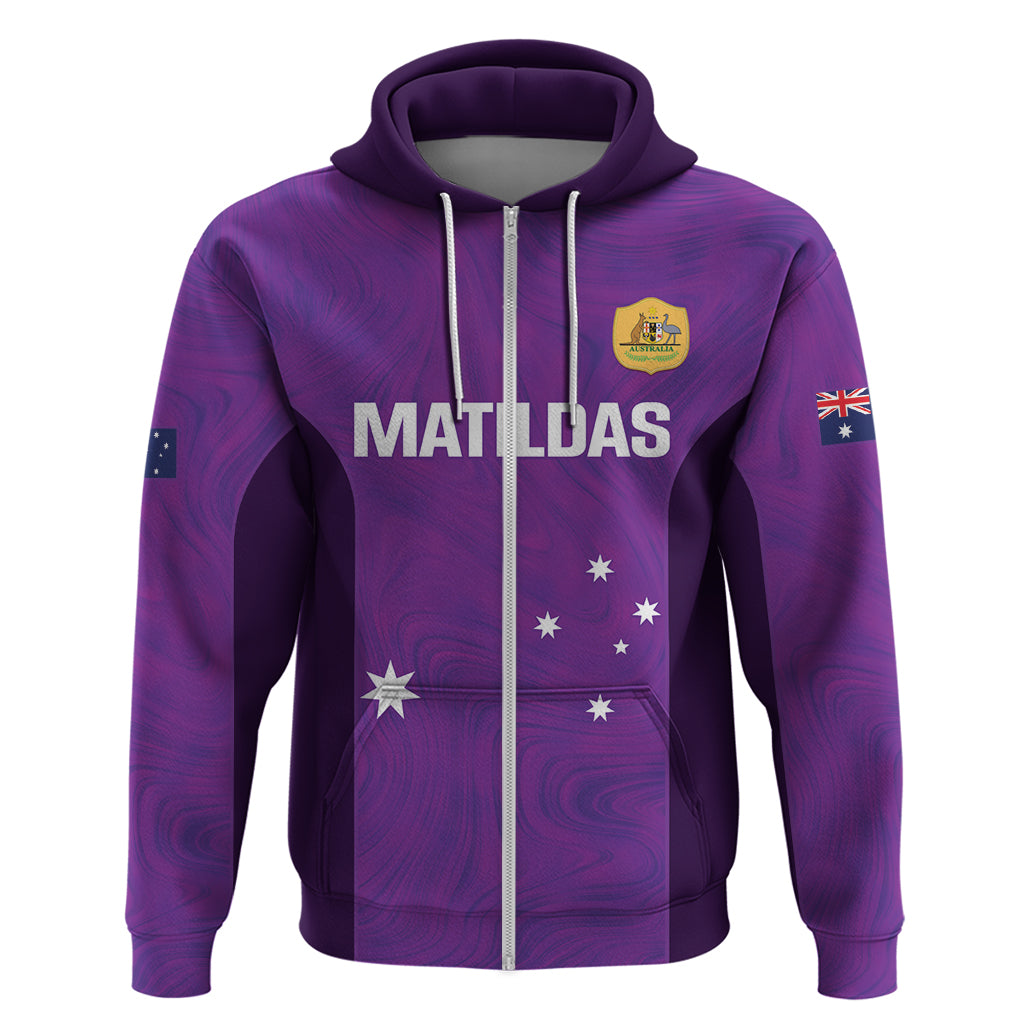 Custom Australia Soccer Hoodie Matildas Go Champions - Purple - Vibe Hoodie Shop
