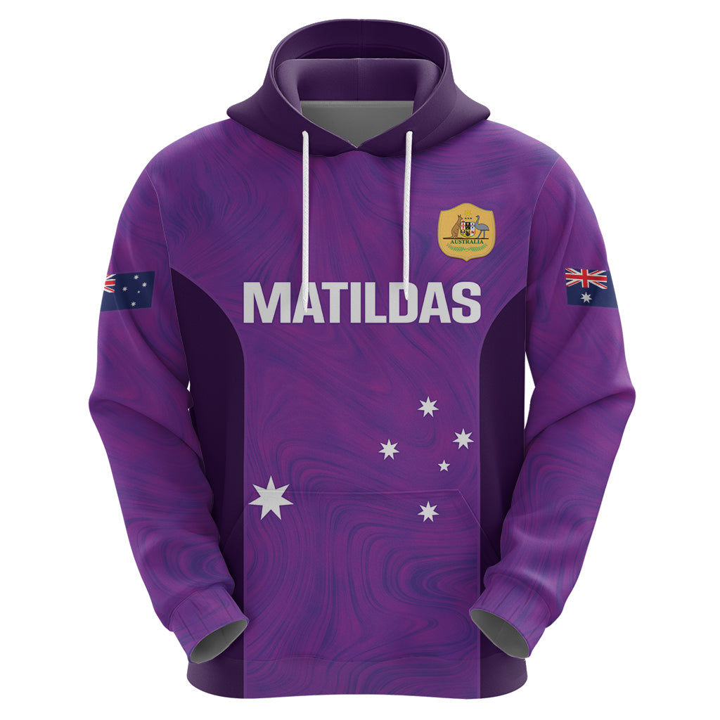 Custom Australia Soccer Hoodie Matildas Go Champions - Purple - Vibe Hoodie Shop