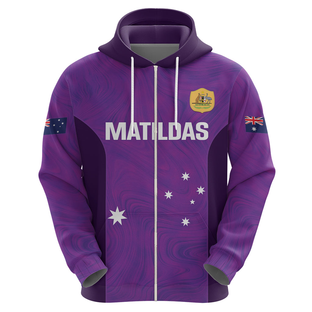 Custom Australia Soccer Hoodie Matildas Go Champions - Purple - Vibe Hoodie Shop