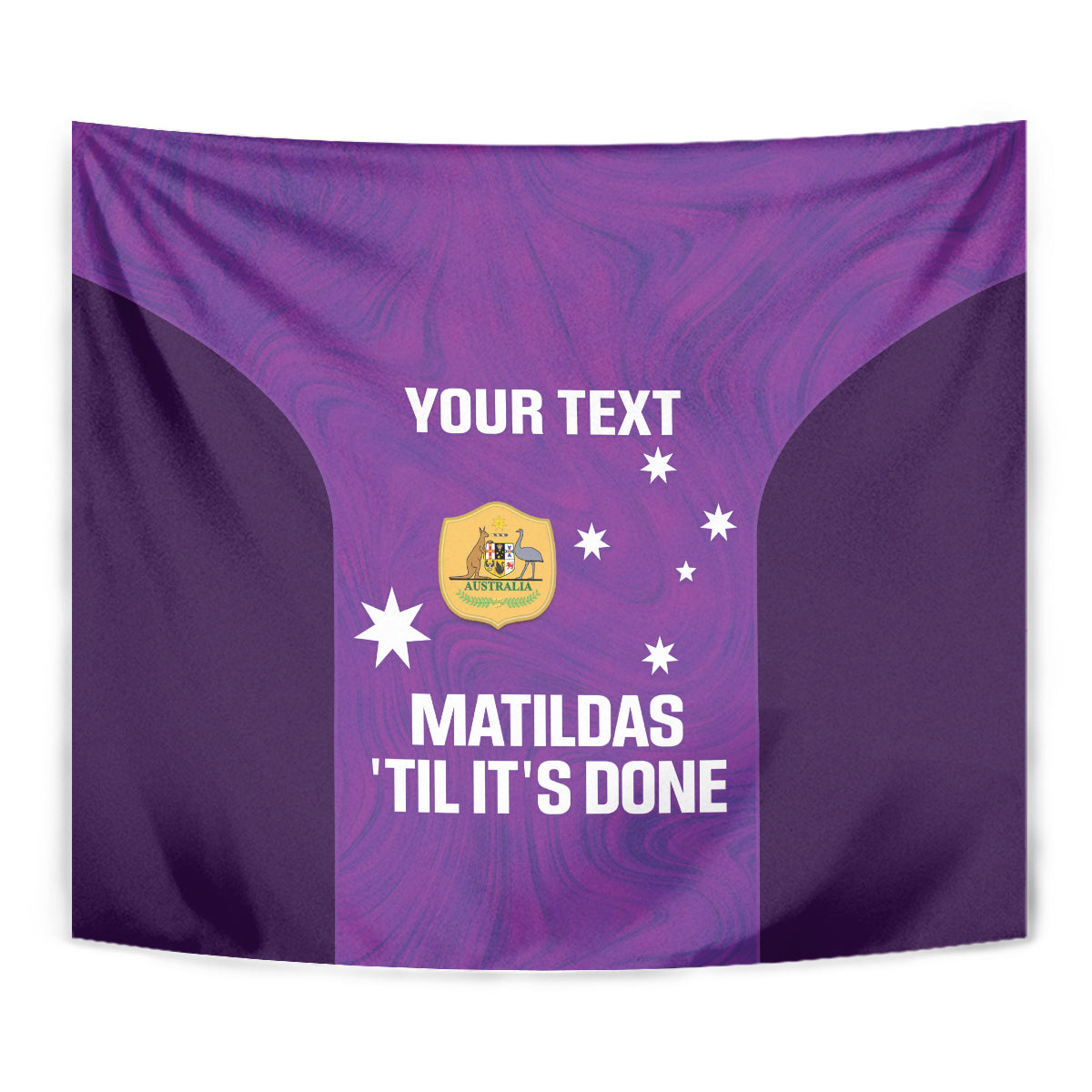 Custom Australia Soccer Tapestry Matildas Go Champions - Purple - Vibe Hoodie Shop