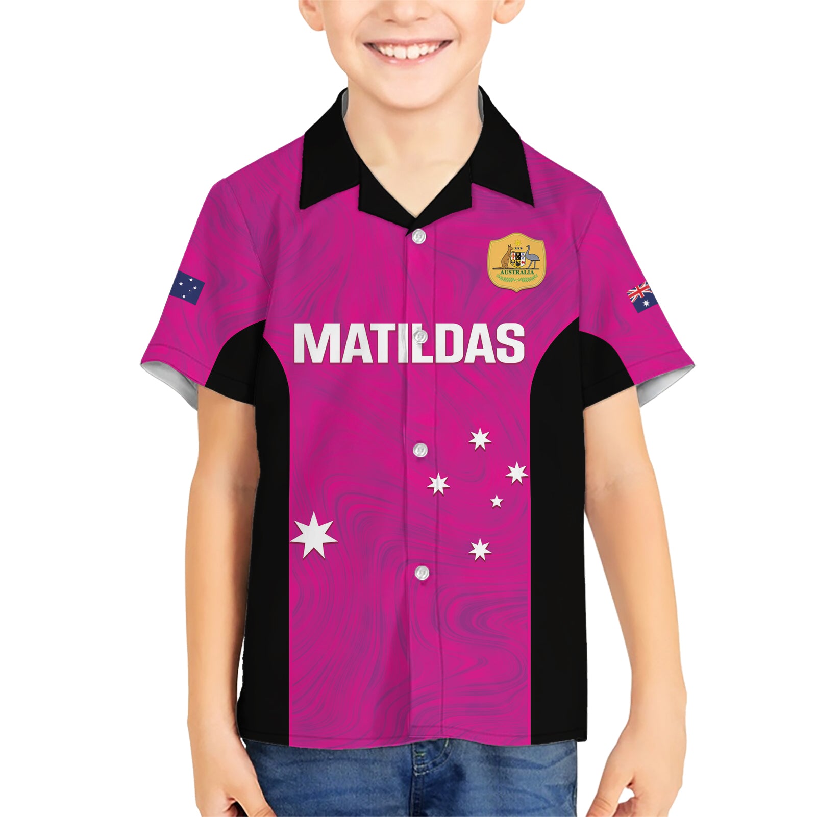 Custom Australia Soccer Hawaiian Shirt Matildas Go Champions - Pink - Vibe Hoodie Shop