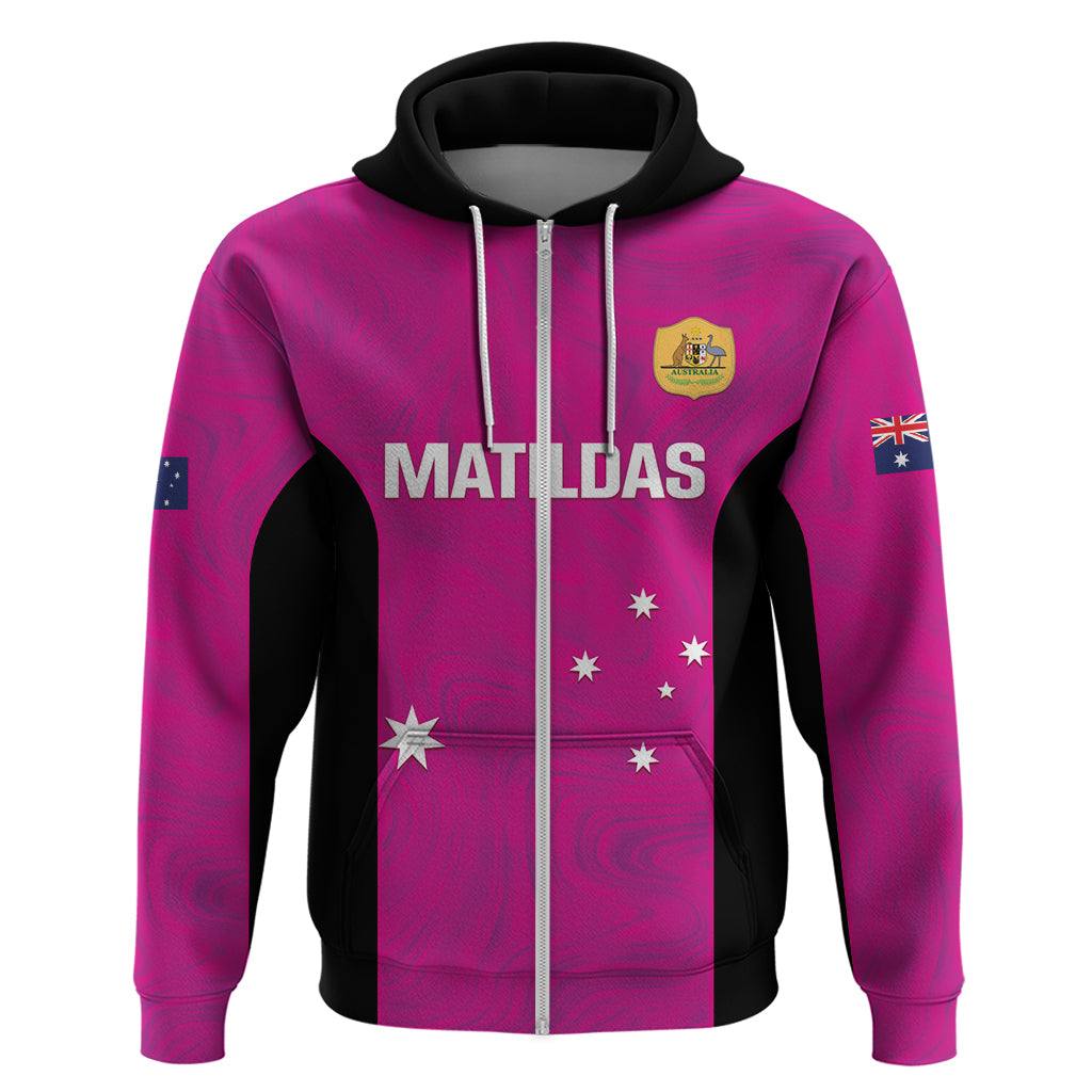 Custom Australia Soccer Hoodie Matildas Go Champions - Pink - Vibe Hoodie Shop