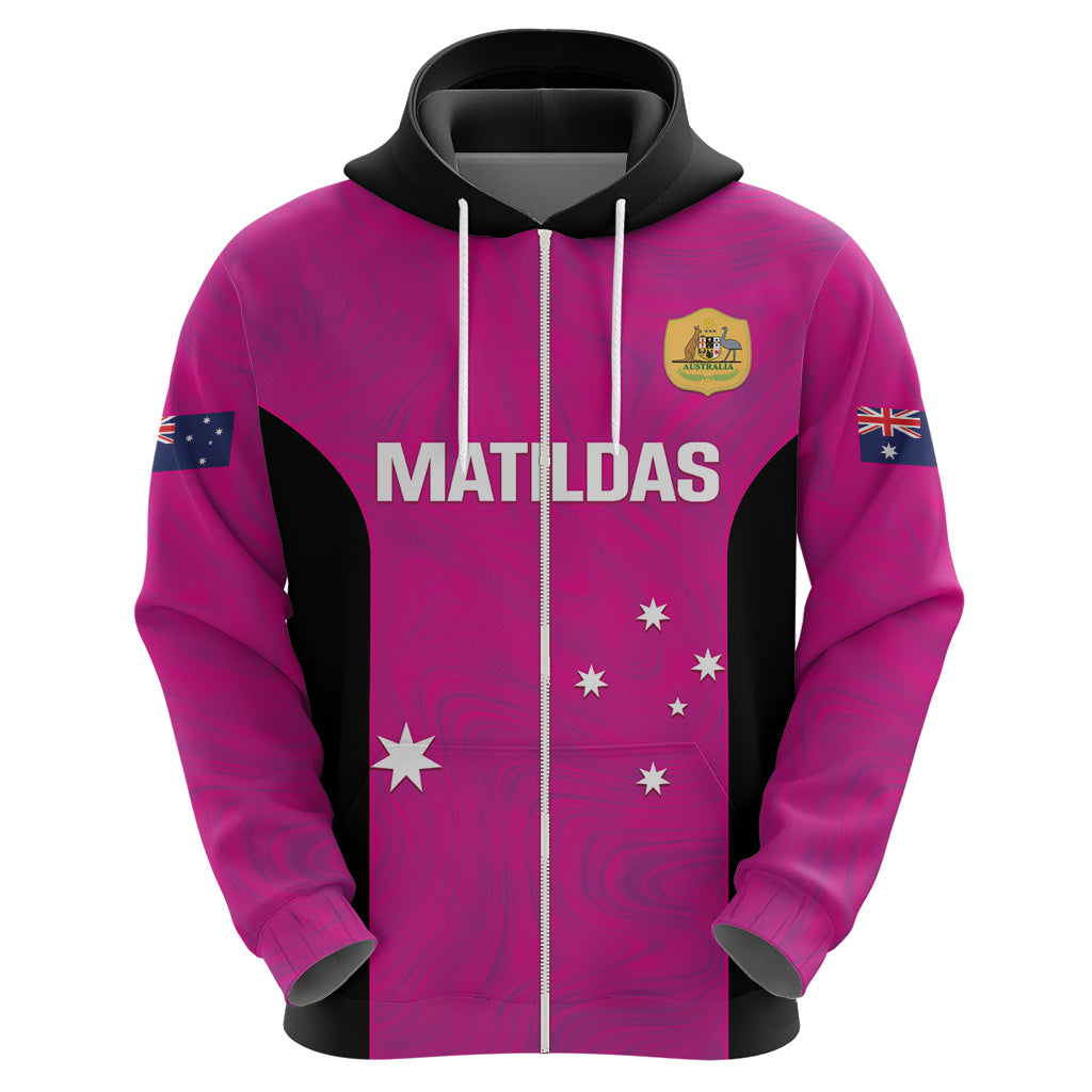 Custom Australia Soccer Hoodie Matildas Go Champions - Pink - Vibe Hoodie Shop