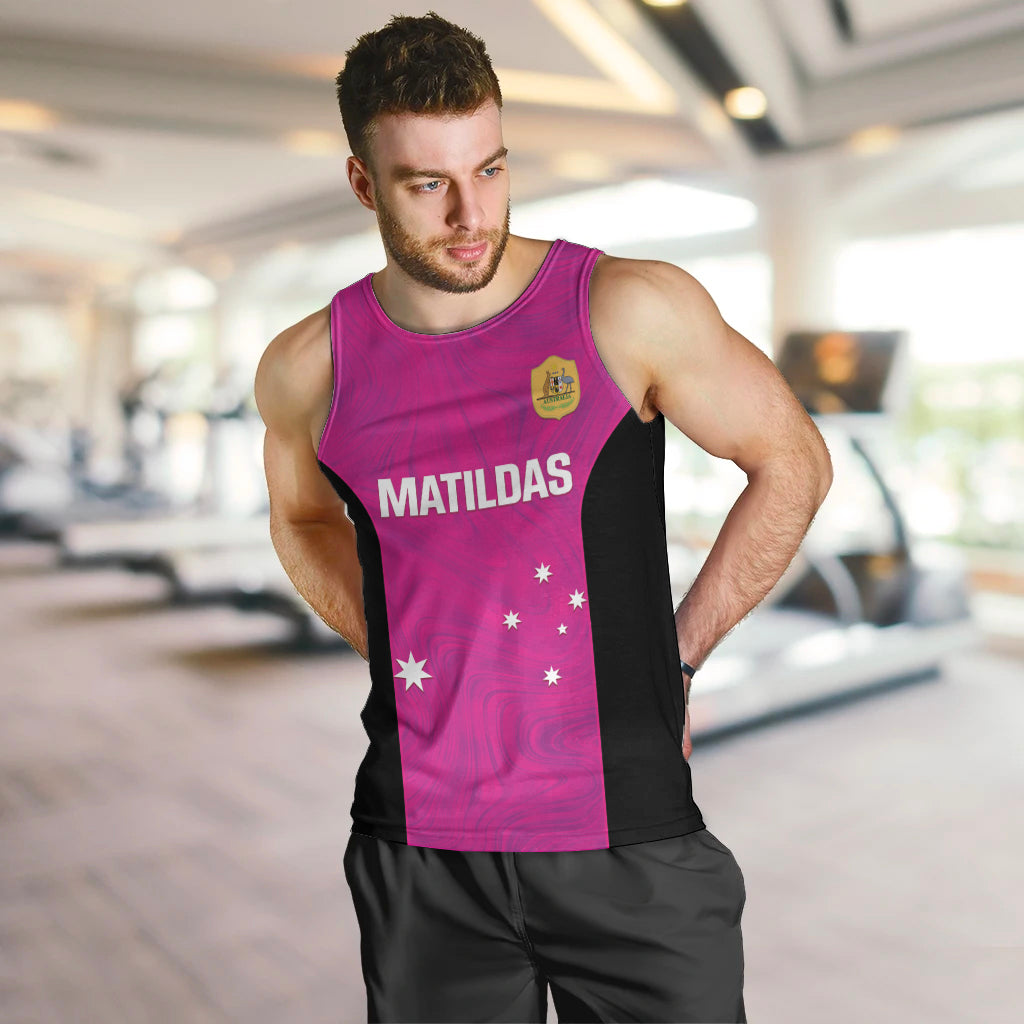 Custom Australia Soccer Men Tank Top Matildas Go Champions - Pink - Vibe Hoodie Shop