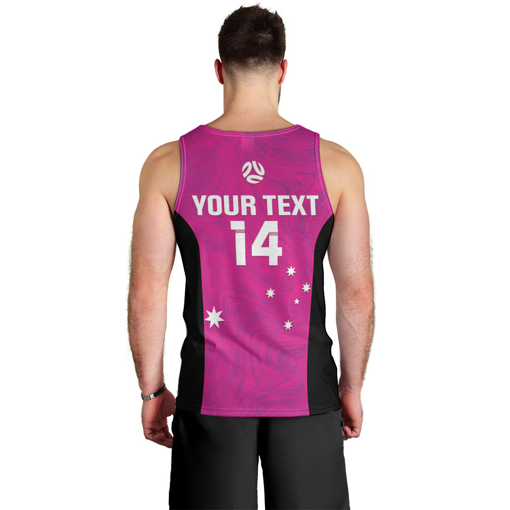 Custom Australia Soccer Men Tank Top Matildas Go Champions - Pink - Vibe Hoodie Shop