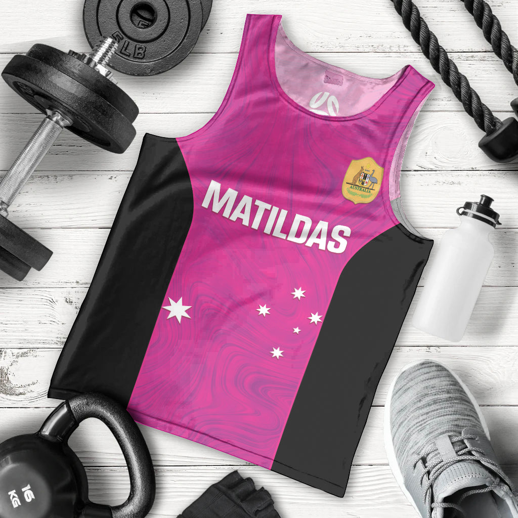 Custom Australia Soccer Men Tank Top Matildas Go Champions - Pink - Vibe Hoodie Shop