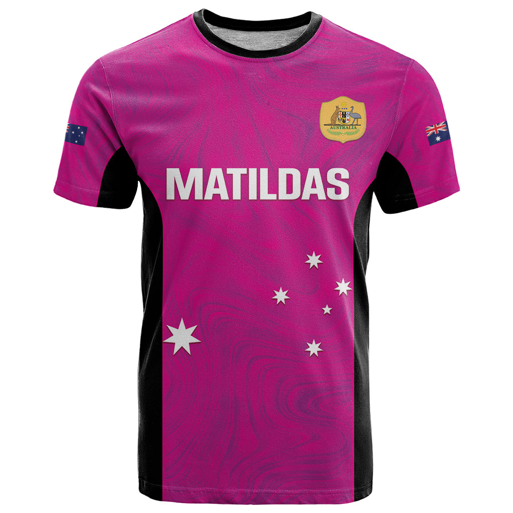 Custom Australia Soccer T Shirt Matildas Go Champions - Pink - Vibe Hoodie Shop