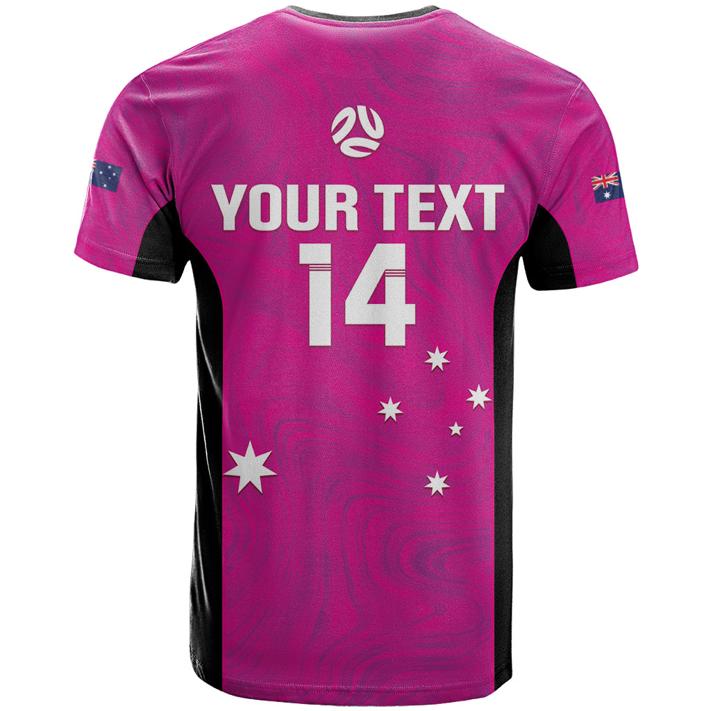 Custom Australia Soccer T Shirt Matildas Go Champions - Pink - Vibe Hoodie Shop