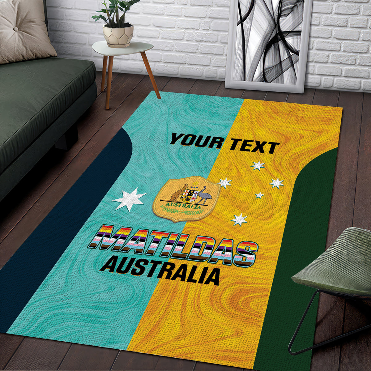 Custom Pride Month Matildas Area Rug Australia Til Its Done Mixed Color - Vibe Hoodie Shop